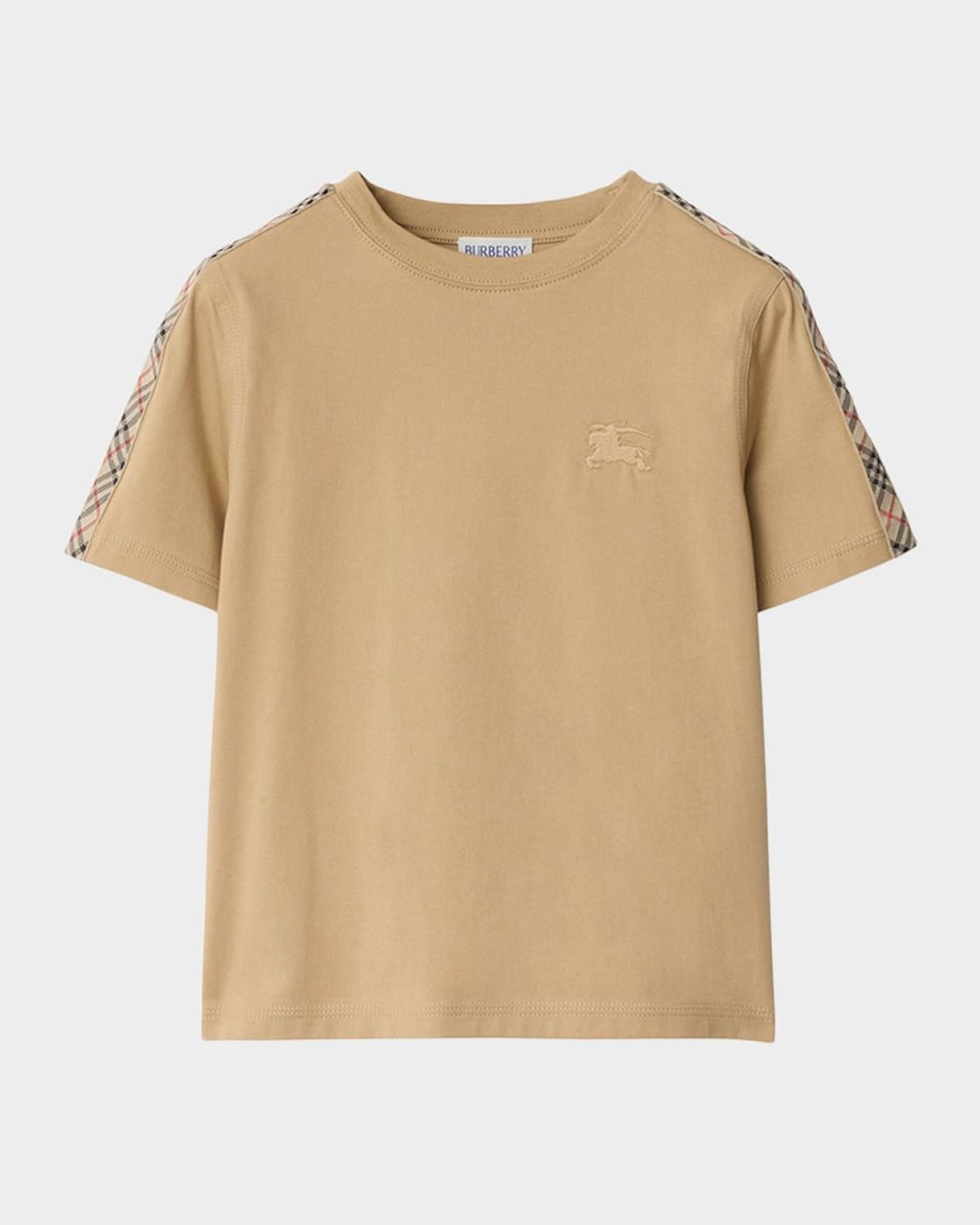 Boy's Cedar Check Tape Short-Sleeve T-Shirt, Size 4-14